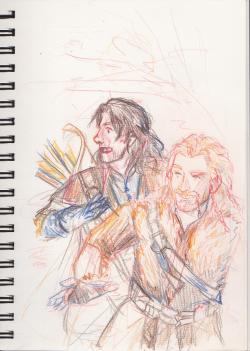 fluffhitode:  Kili and Fili sketched ! If