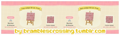 bramblescrossing: Pink versions of my brick path! I know the designs themselves look dark, but 