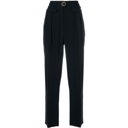 A.P.C. tapered belted trousers ❤ liked on Polyvore (see more tapered pants)