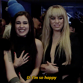 laurenjauregifs: Lauren and Dinah freaking out over winning two VMA’s (x)