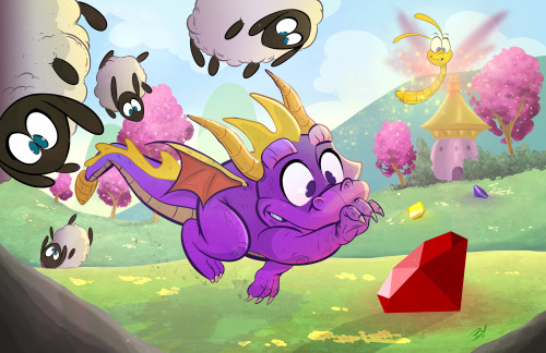 davebardin:  Spyro the Dragon.  I have such fond memories of playing the first three games of this series.  I had a great time drawing this little purple dragon that it made me want to dust off the old disks and play them again.   As an added bonus,