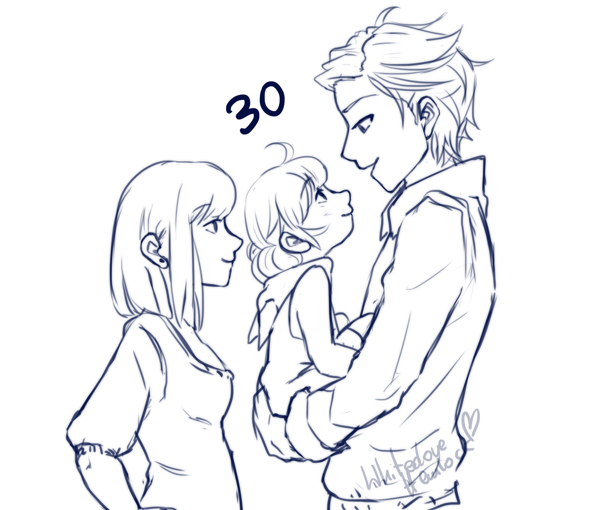 whitedovehemlock:  sketches of Adrinette and Agreste’s familly ^^ 