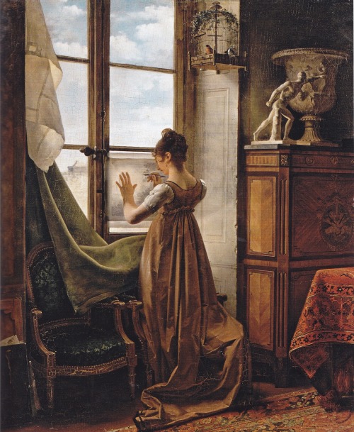 books0977: At the Window. Martin Drolling (aka the Elder, French 1752-1817). Oil on canvas. National