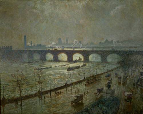 Waterloo Bridge, zon en regen(Waterloo Bridge ,Sun and Rain) - Emile Claus 1916Koninklijke Musea voo