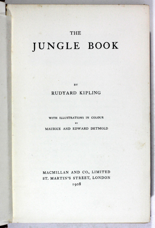 michaelmoonsbookshop:The Jungle Book Rudyard KiplingIllustrations by Maurice and Edward DetmoldLondo