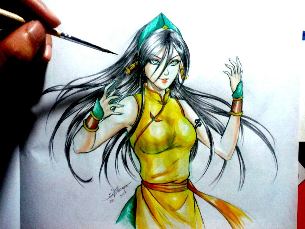 nocturnal-eyes:  Finally done with my fanart of Toph her hair down. This is the continuation
