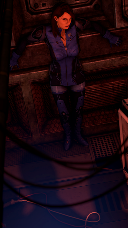 perpetualabyss: Having gotten separated from Shepard during the Reaper invasion, Ashley  became very much aware she was in the wrong place at the wrong time!   Knowing their end to be near anyways, the agonized souls of the Reaper army decided to have