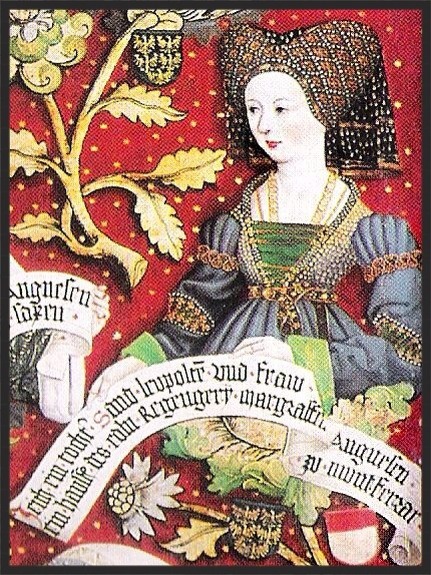 medieval-women:Creative depictions of consorts from the Babenberg Family Tree, a triptych created by