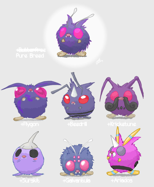 wowcherrim:  Venonat—         Pokemon variations inspired by [ too-much-green​ ♣ ]