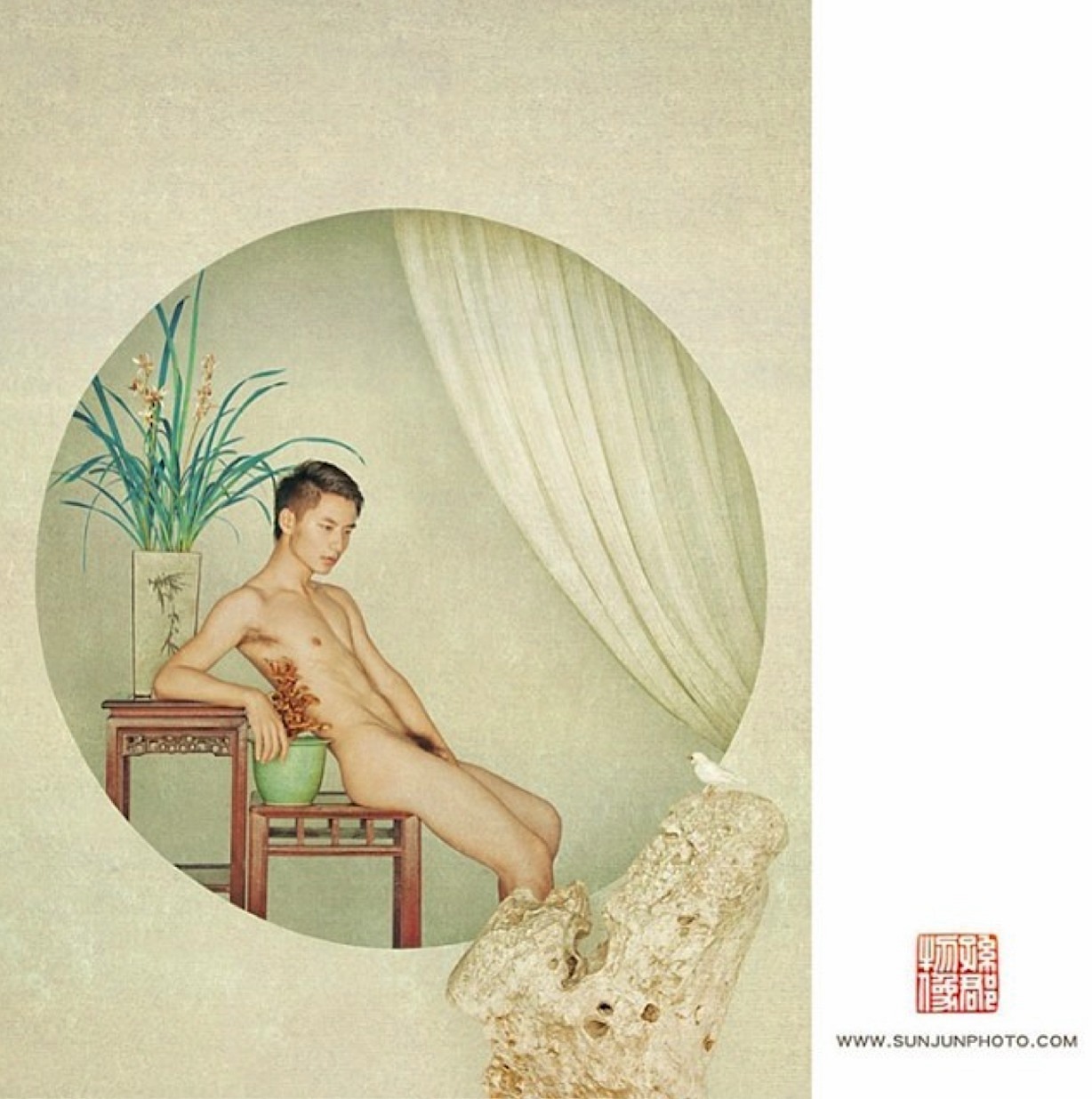 artoffreddieniem-blog:  【新文人美男摄影】国画工笔式PS；独此一家。选自中国摄影诗人@布法罗的树孙郡 