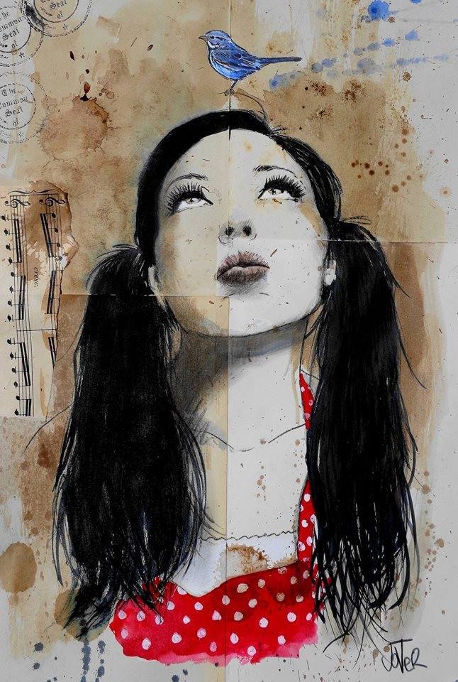 louijover:  tweeting http://www.saatchiart.com/art/Drawing-tweeting/284005/2178728/view