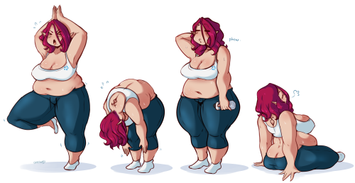 queenchikkbug:  Sammi does yoga to help stay fexible for her work ;o