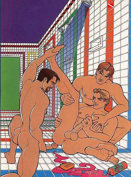 gay-erotic-art:  shybutcuri:  Illustrations by Steven (Steven Stines/Steven Blake). I’ve loved his work since I first saw in in a gay porn magazine.  And now for a series on the colorful and erotic art of Steven Blake.  If you don’t already, follow