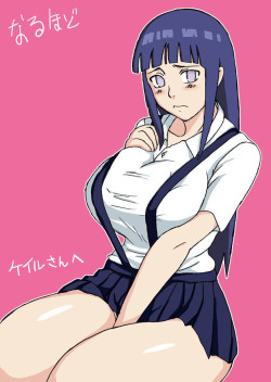 naruhocomic:  Hinata in school close