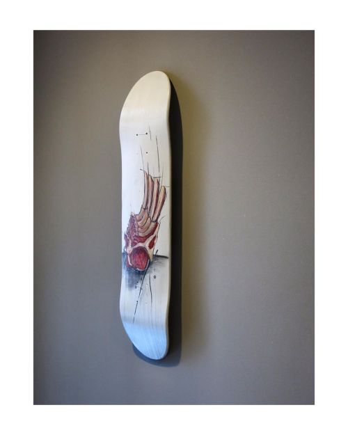 &ldquo;Bone In&rdquo;. Finished and photographed on skateboard.  #doradthings #rivardart #sh