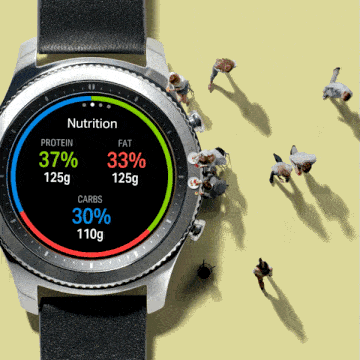 Track your nutrition on the go with the Gear S3.