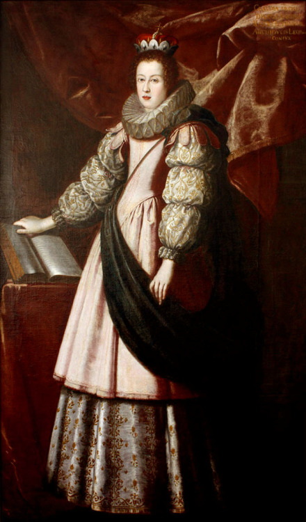 Claudia de Medici wearing a coronet of an Austrian Archduchess by Lorenzo Lippi,1626