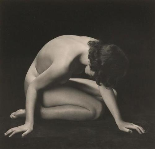 hauntedbystorytelling:Rudof Koppitz :: Kneeling Nude (Anna Koppitz), ca. 1925, silver bromide vintag