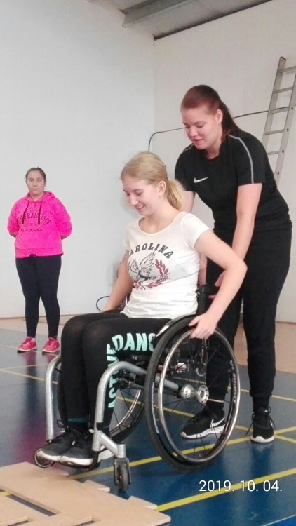 Having fun at the wheelchair basketball tournament :)