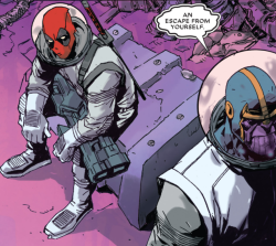 marvel-dc-art:  Deadpool vs. Thanos #2 - “Part Two” (2015) pencil &amp; ink by Elmo Bondoc color by Ruth Redmond