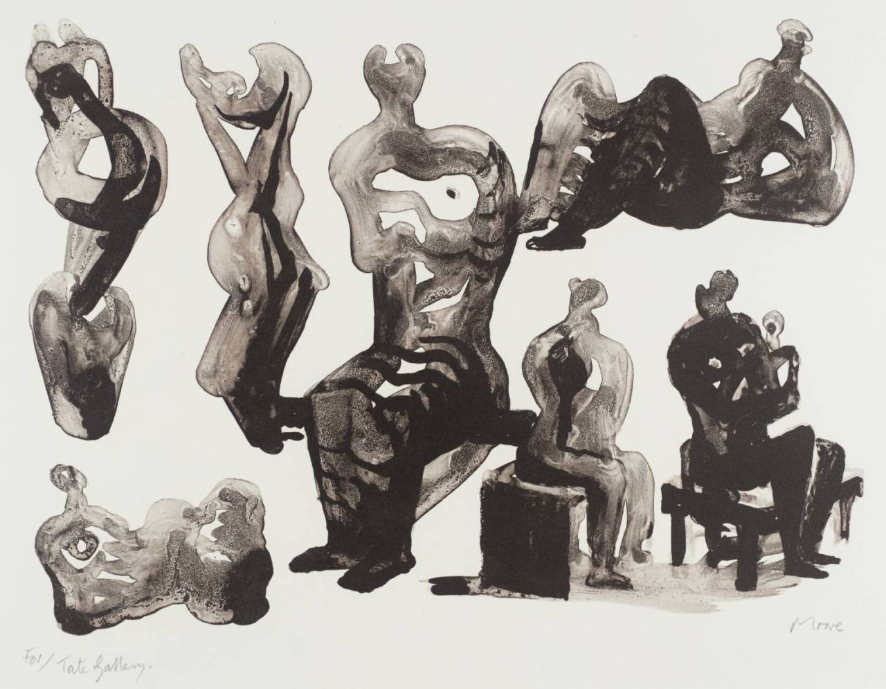 aqf:  Henry Moore Ideas for Sculpture, 1975 Lithograph