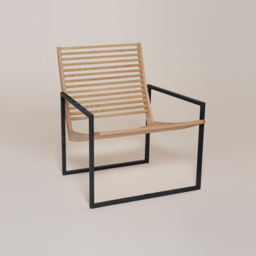 pickledesign:  mindher:  Furniture by KRESSE  The Slat Lounge, a sculpted slat seat with powder coated steel base. 