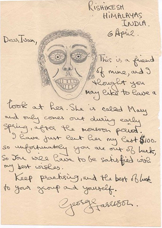 : A letter “written in 1968 to a fan who, having...