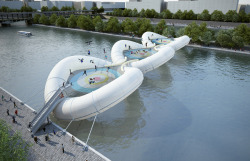 gaksdesigns:  Proposed Trampoline Bridge to cross the Seine River, Paris designed by AZC
