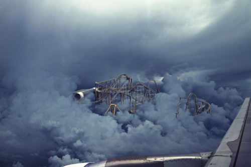 XXX   Abandoned roller coaster in the clouds, photo