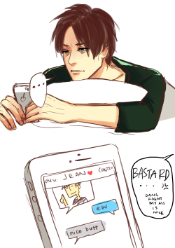 sevendaystobehomo:  Erejean week day 1 :  march 31st : flirting   dumb boys in love who text grossly   im sry i have bad ideas 