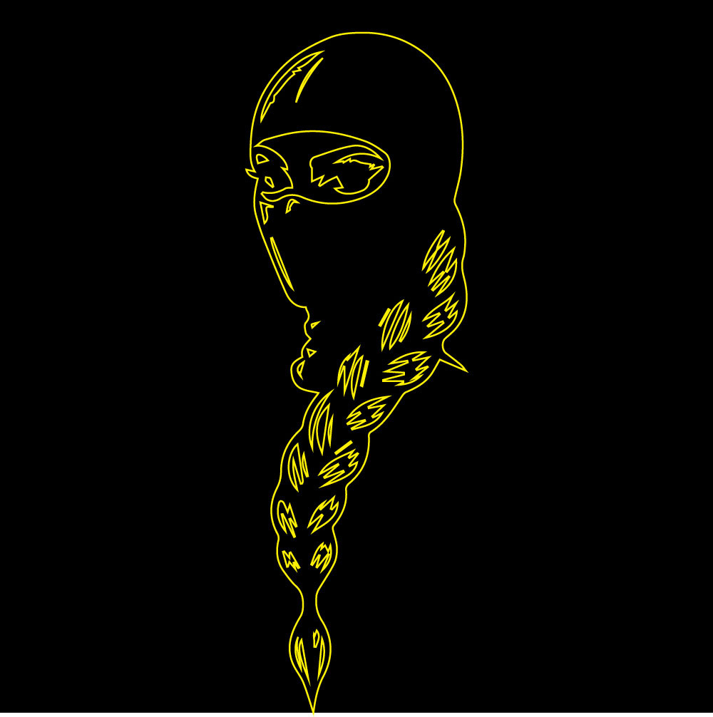 girl with face mask in vector art