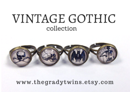 This new VINTAGE GOTHIC collection of handmade statement rings is now available at The Grady Twins E