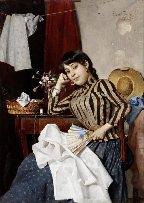 Giulio Del Torre (1856–1932)A Venetian seamstress