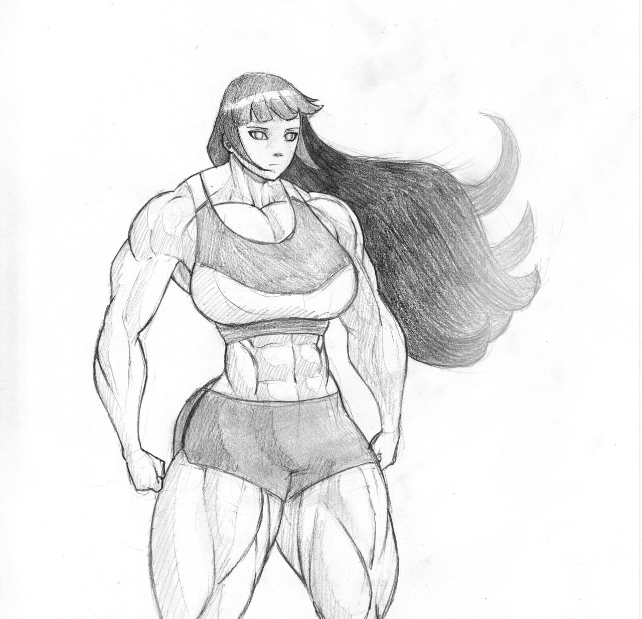 moxydoxy:  [COMM] Hinata Hyuga  Pencil sketch commission 