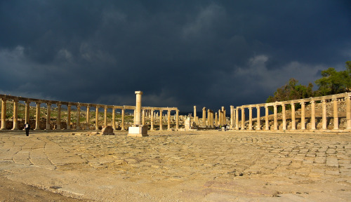 aswiftfooted: Gerasa/Jerash + some distance with sky (by Katharina)