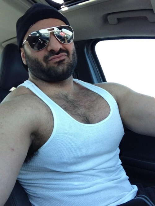 stratisxx:  Another hot Arab daddy… The masculine face ✔  the big hairy daddy chest ✔  the big hairy cock, & balls made for filling a hole to capacity with his babies ✔