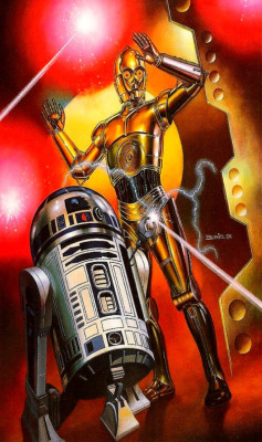 creamurjeans:  C-3PO and R2-D2 ~ Boris Vallejo 