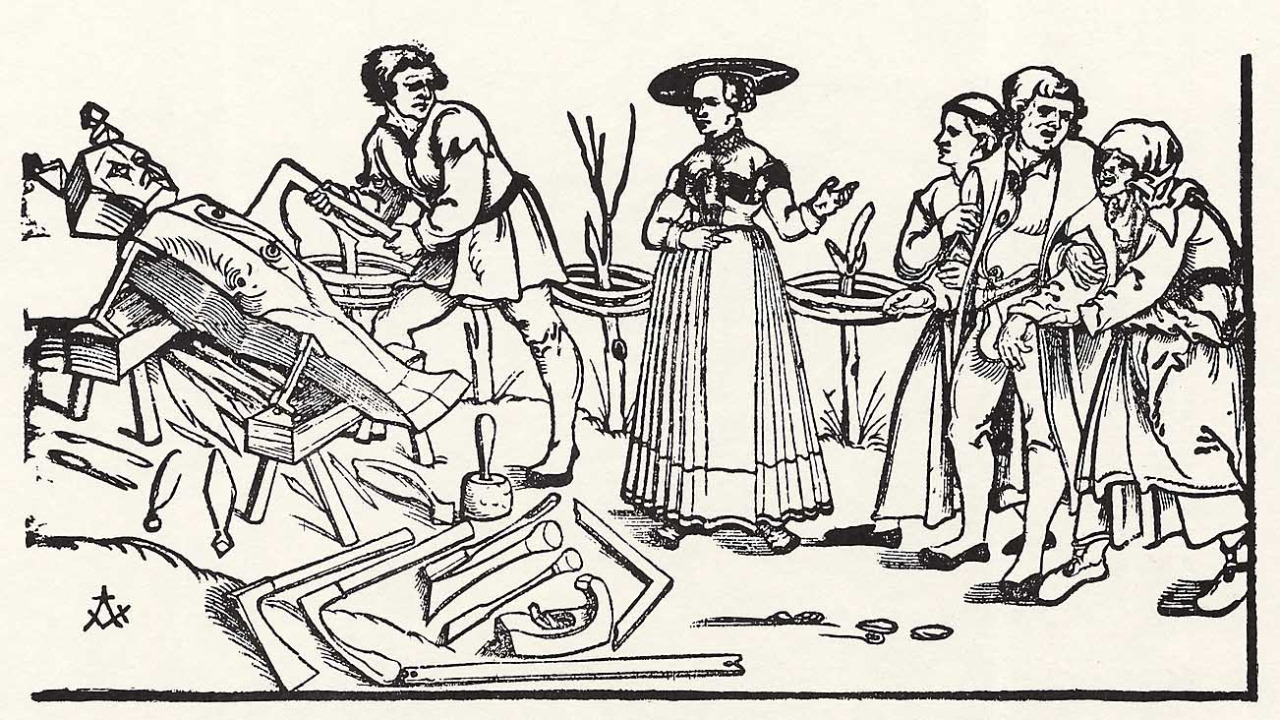 grupa o.k. Erhard Schoen The Unfinished Man woodcut 1533
