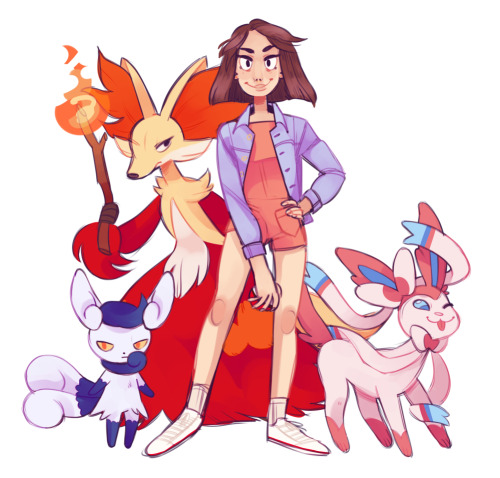 thespacemaid:happy 20th pokemon!! drew a few of my mains from xy to celebrate