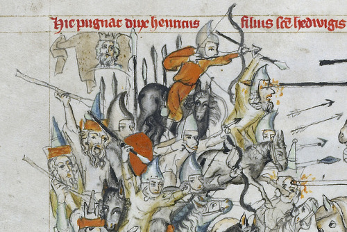 The Battle of Legnica. [x]From Vita beatae Hedwigis (1353).