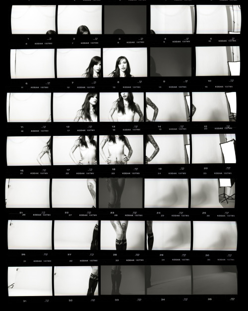contactsheetproject:  A contact sheet of the model “Krysta Kaos”. Some of the frames that you see th