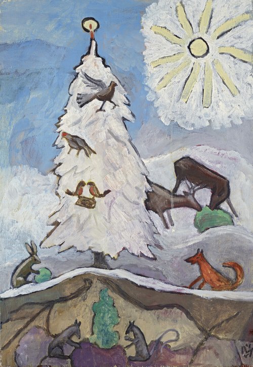 Animals&rsquo; Christmas Tree   -    Gabriele Münter , 1951German,