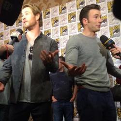 :  Chris Hemsworth & Chris Evans at #SDCC