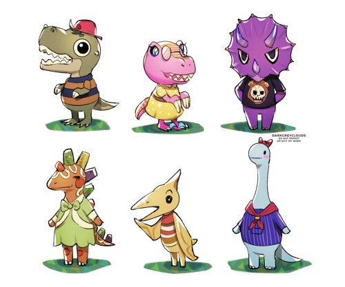 darkgreyclouds:designed some dino villagers~