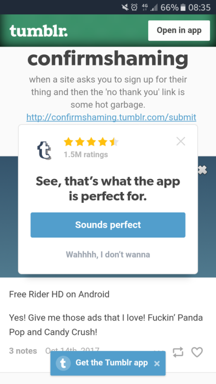 confirmshaming: This is so meta.