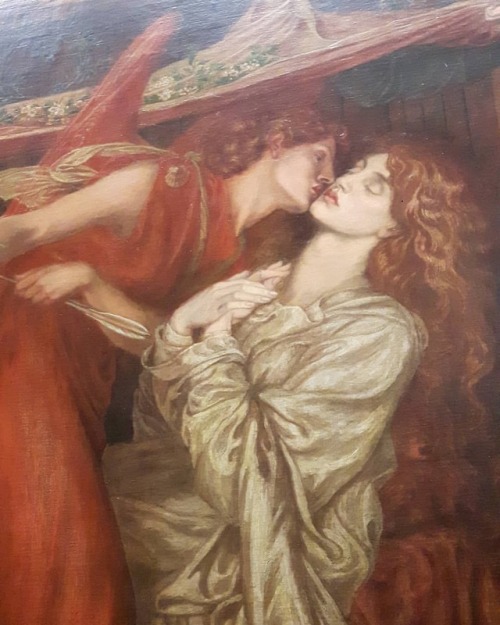 beau–brummell:Detail from a Rossetti painting  love the Pre-Raphs so much!!! (at Walker Art Ga