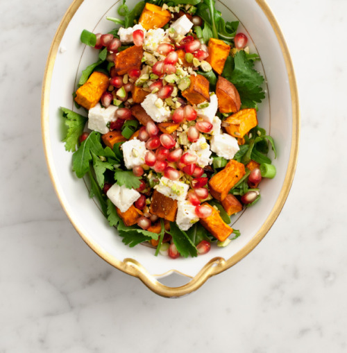 Sweet potato and pomegranate salad