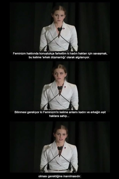 allahdiyengobekdeligi:  Emma Watson’ın kadın-erkek eşitliği hakkında başlattığı #HeForShe adlı hareket için Birleşmiş Milletler’deki konuşmasından bir kısım…  Eğer tamamını dinlemek istiyorsanız Mine Yağız’ın çevirisiyle:
