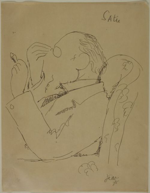 howdoyoudotoday:A drawing of Erik Satie by Jean Cocteau.