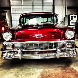 americanrestomods:  [customer car] The award winning 56 Nomad is back in the shop for some maintenance. See pics from the entire build process here: http://www.americanrestomods.com/1956-chevrolet-nomad-custom/ 